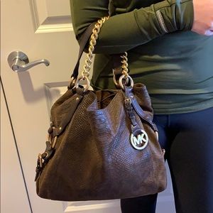 Michael Kors Brown Leather Shoulder Bag